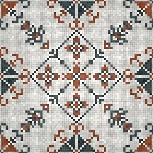 Modern Architectural Style Stampe: Mosaic tiles background, seamless vector pattern
