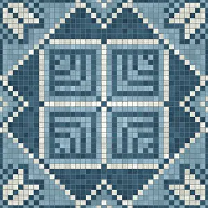 Mural Painting Illustration Stampe: Mosaic tiles background, seamless vector pattern