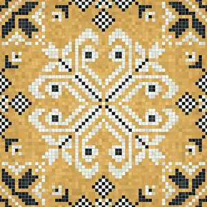 Baroque Interior Decoration Stampe: Mosaic tiles background, seamless vector pattern