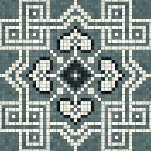 Baroque Wall Decoration Stampe: Mosaic tiles background, seamless vector pattern