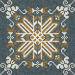 Baroque Art Style Stampe: Mosaic tiles background, seamless vector pattern