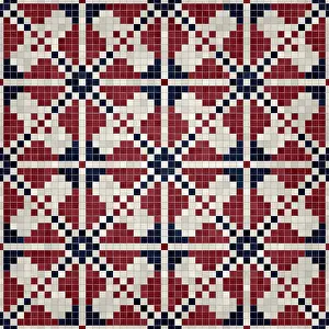 Ornate Interior Decoration Stampe: Mosaic tiles background, seamless vector pattern