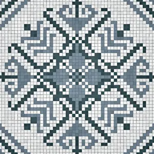 Baroque Art Style Stampe: Mosaic tiles background, seamless vector pattern