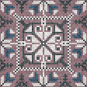 Modern Architectural Style Illustration Stampe: Mosaic tiles background, seamless vector pattern