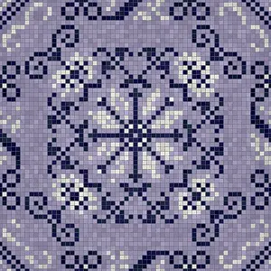 Modern Architectural Style Stampe: Mosaic tiles background, seamless vector pattern