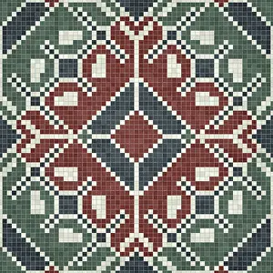 Immagini datate 2 luglio 2024: Pavimento in piastrelle mosaico, disegno vettoriale senza intrecci.