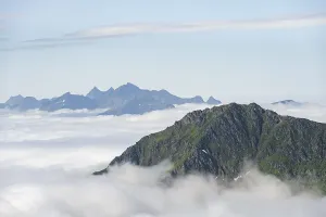Northern Europe Nature Scene Stampe: Mountain peaks above the clouds