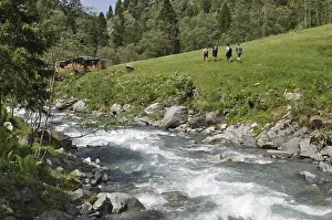 Mountainous Region Tourism Stampe: Mountain stream, mountain range