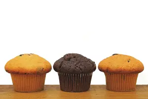 Empty Bakery Products Shot Stampe: Three muffins