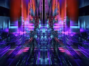 Futuristic Architecture Stampe: Multicolor technology style background