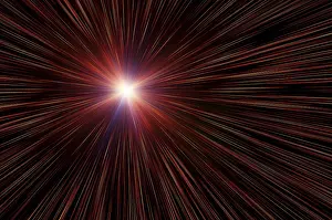 Starry Night Sky Image Stampe: Multicoloured flash in a space