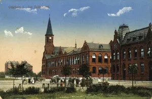 Authentic Reproduction Postcard Stampe: Naschmarkt in Oderberg, today Bohumin