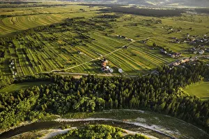 Eastern European Farmland Stampe: Natural pattern in farm fields