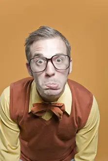 Bizarre Facial Expression Stampe: Nerd, face