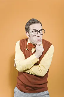 Caucasion Male Model Stampe: Nerd, looking
