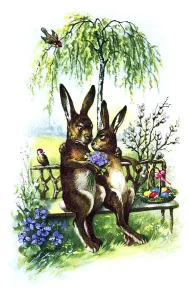 Easter Greeting Card Stampe: Nostalgic greeting card for Easter