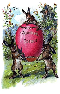 Vintage Easter Card Stampe: Nostalgic greeting card for Easter