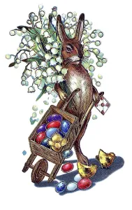 Easter Greeting Card Stampe: Nostalgic greeting card for Easter