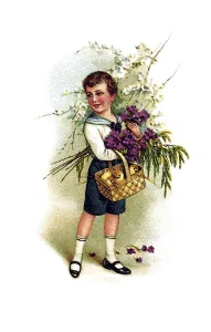 Easter Greeting Card Stampe: Nostalgic greeting card for Easter