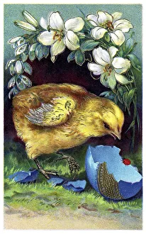 Easter Greeting Card Stampe: Nostalgic greeting card for Easter