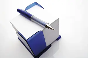 Office Stationery Stampe: Note block with pen
