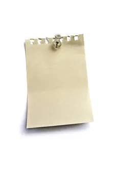 Empty Sheet Of Paper Stampe: Note with a pin