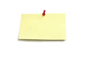 Cut Out Image Stampe: Note with a pin