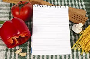 Vegetable Food Photography Stampe: Notebook to write recipes and vegetables around it