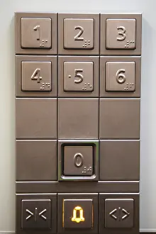 Office Supply Stationery Stampe: The numeric key pad inside an elevator