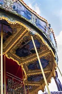 Deserted Carousel Ride Stampe: Detail of an old roundabout