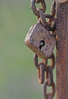 Old Padlock Stampe: Old rusty padlock