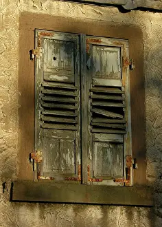 Deserted Window Stampe: Old shutter