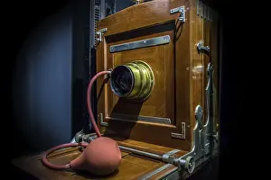 Studio Photography Background Ideas Stampe: The old studio camera for using plates standing on a forked camera stand