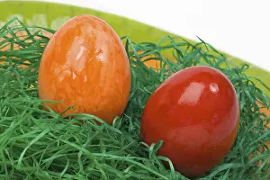 Easter Egg Symbolism Stampe: Orange and red painted Easter egg