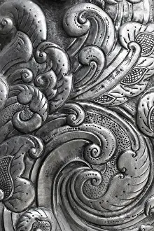 Office Supply Stationery Stampe: Oriental pattern, engraving on silver