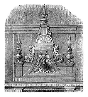 Ornamentale Stampe: Decorazione delle finestre del castello.