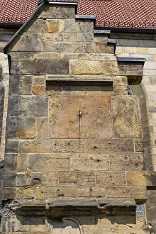Uninhabited Church Buildings Stampe: Detail of the outer wall, clock, St