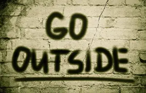 Motivational Image Stampe: Go Outside Concept