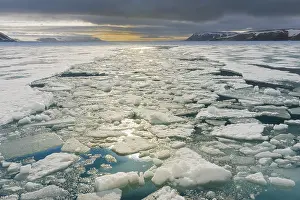 Svalbard Archipelago Stampe: Palanderbukta Bay, Pack ice pattern