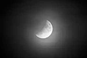 Deserted Cityscape Germany Stampe: Partial lunar eclipse on 16.07