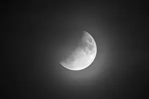Baden Wurttemberg Cityscape Photography Stampe: Partial lunar eclipse on 16.07