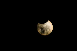 Deserted Landscape Austria Stampe: Partial Solar Eclipse 2022, Lower Austria, Austria