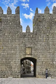 Uninhabited European Town Stampe: Partial view of King's gate