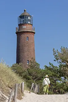 Lighthouse Germany Stampe: Path from the beach to the lighthouse
