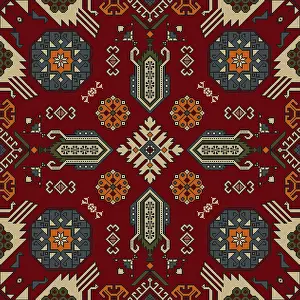 Mosaic Floor Design Stampe: Persian seamless pattern, vector template design