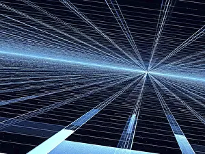 Fractal Geometry Background Stampe: Perspective background - abstract computer-generated image