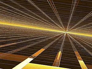 Deserted Futuristic Landscape Stampe: Perspective background - abstract computer-generated image