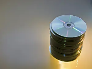 Compact Disc Storage Stampe: Pile with CD DVD data medium storage