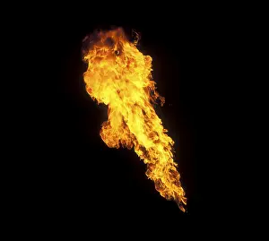 Fire Eater Performance Stampe: Pillar of fire from a fire-eater
