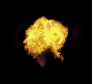 Fire Eater Performance Stampe: Pillar of fire from a fire-eater